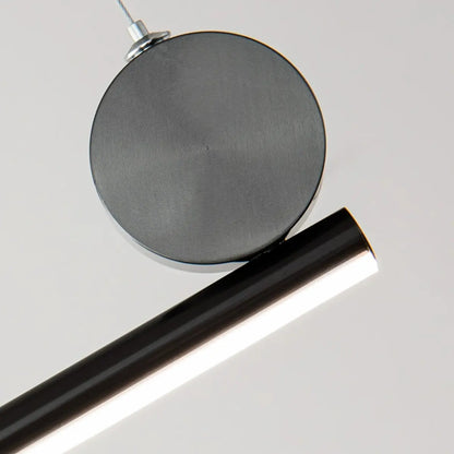 Minimalist Black Linear Metal Kitchen Black Pendant Light