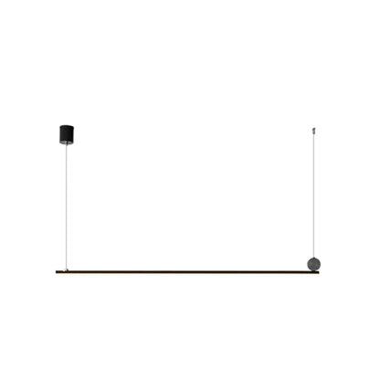 Minimalist Black Linear Metal Kitchen Black Pendant Light