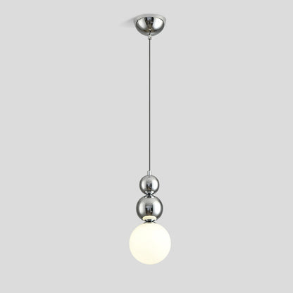 Modern Macaron Globe White Glass Bedroom Pendant Light