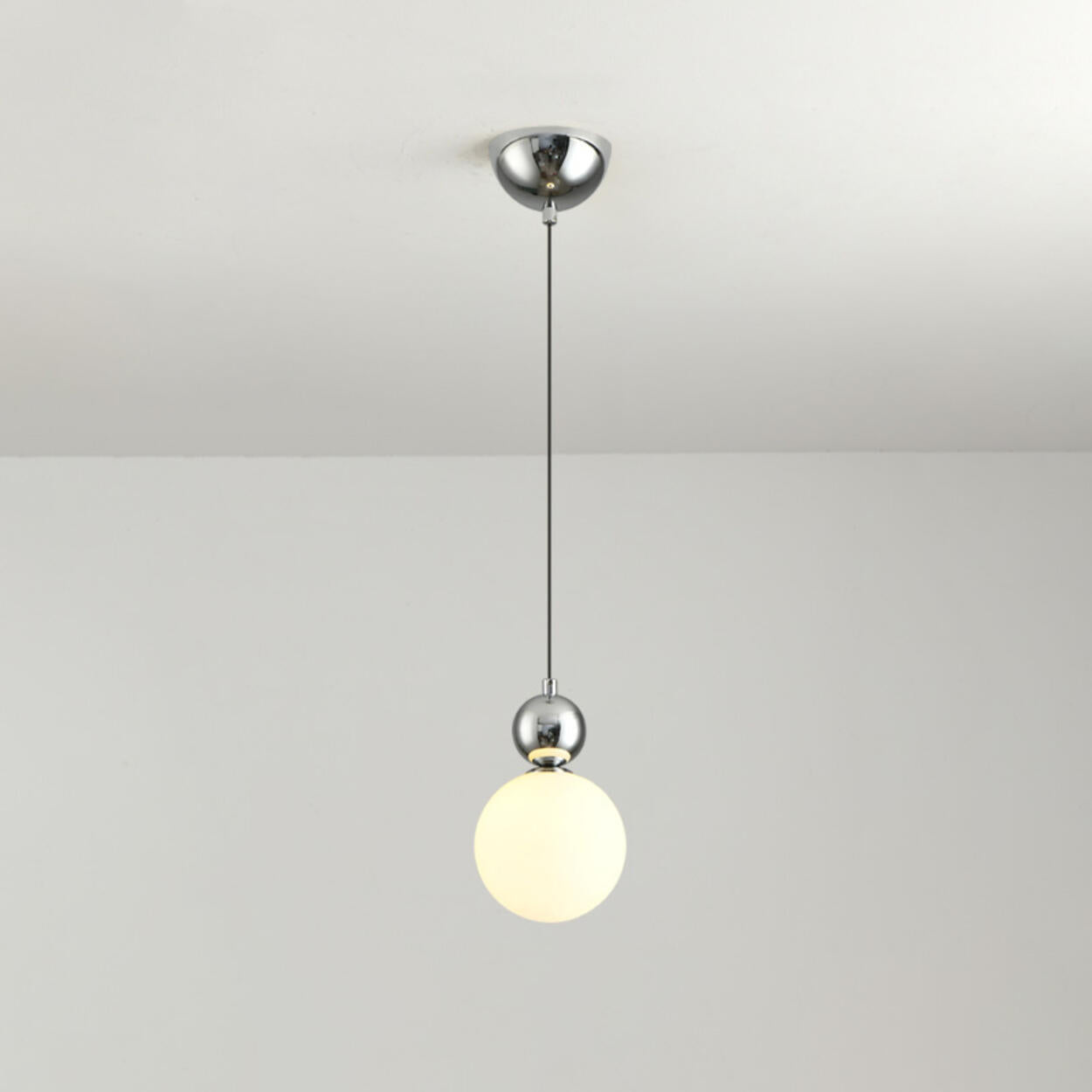 Modern Macaron Globe White Glass Bedroom Pendant Light