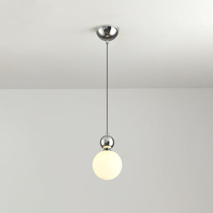 Modern Macaron Globe White Glass Bedroom Pendant Light