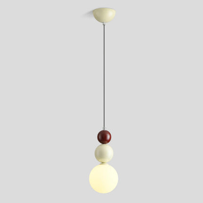 Modern Macaron Globe White Glass Bedroom Pendant Light