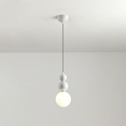 Modern Macaron Globe White Glass Bedroom Pendant Light