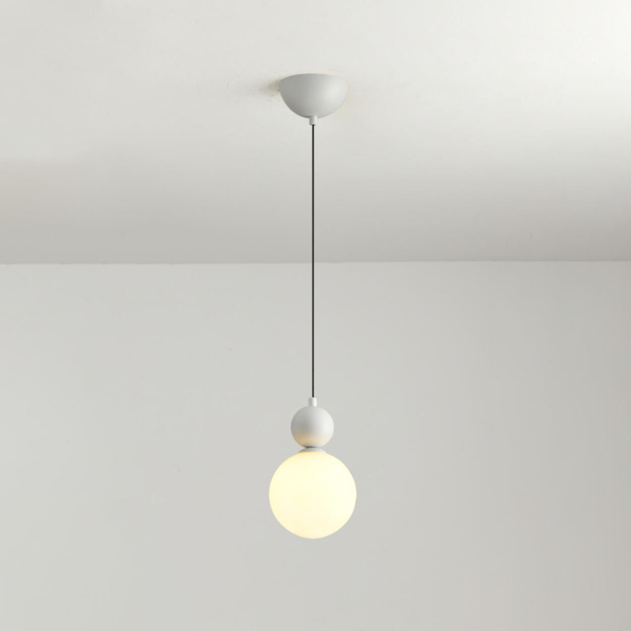 Modern Macaron Globe White Glass Bedroom Pendant Light