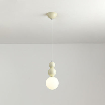 Modern Macaron Globe White Glass Bedroom Pendant Light