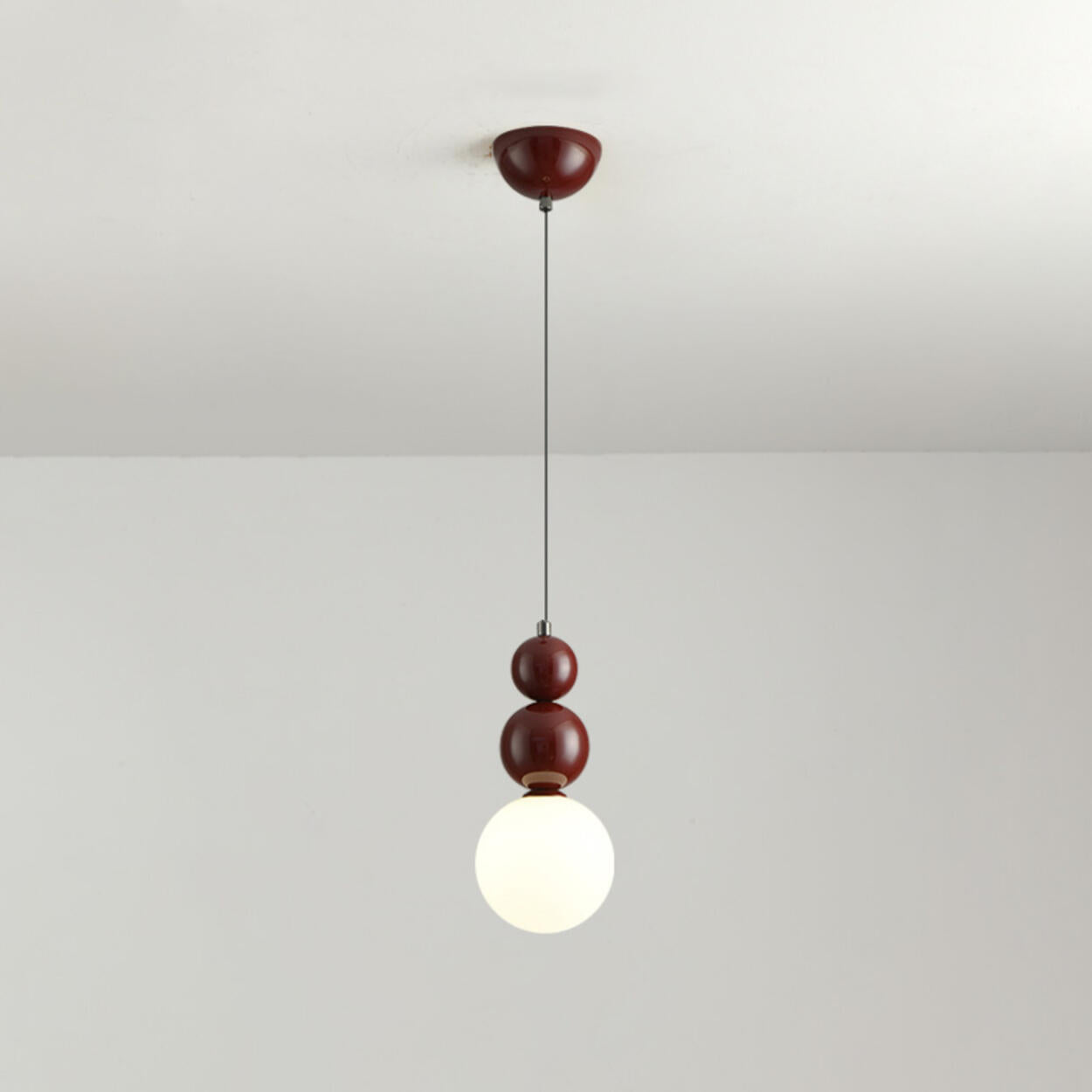 Modern Macaron Globe White Glass Bedroom Pendant Light