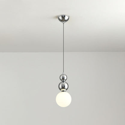 Modern Macaron Globe White Glass Bedroom Pendant Light