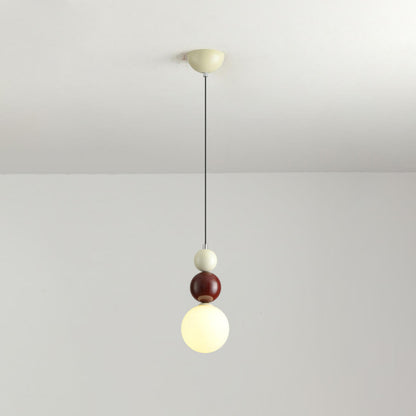 Modern Macaron Globe White Glass Bedroom Pendant Light