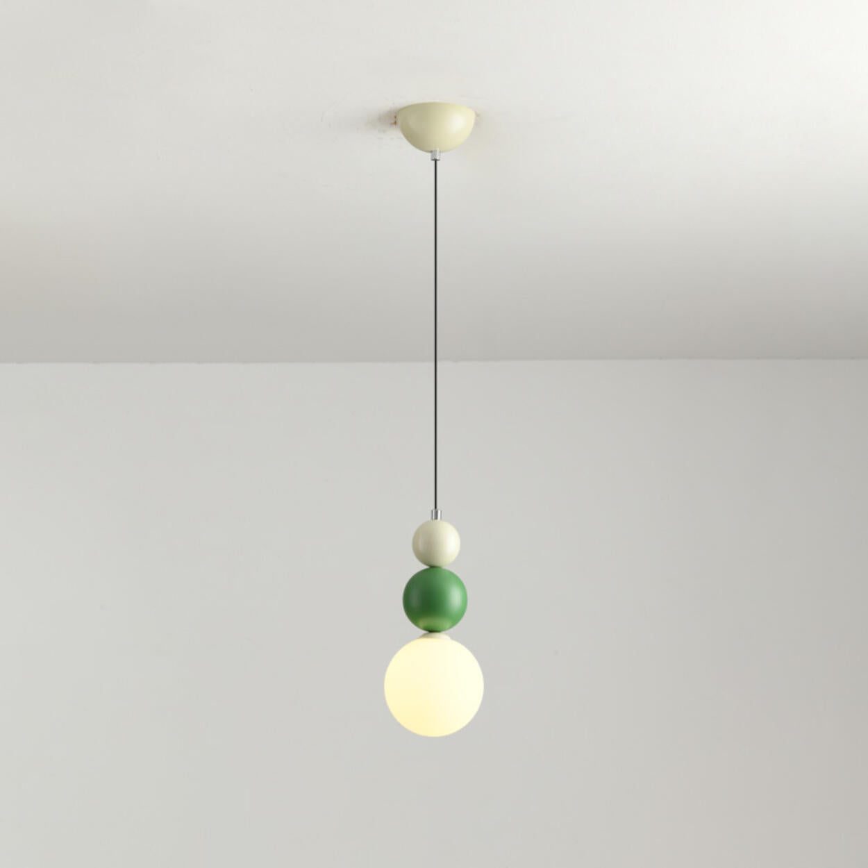 Modern Macaron Globe White Glass Bedroom Pendant Light