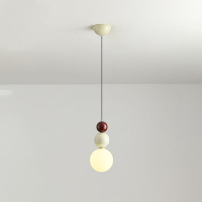 Modern Macaron Globe White Glass Bedroom Pendant Light