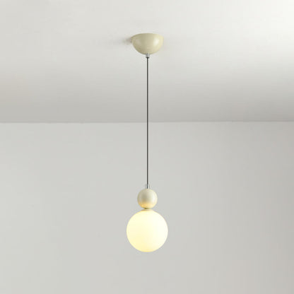 Modern Macaron Globe White Glass Bedroom Pendant Light