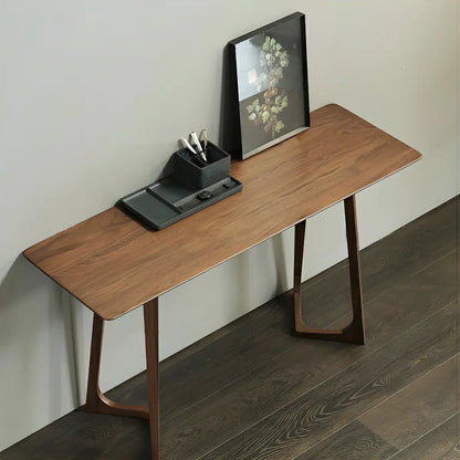 Modern Minimalist Rectangular Wooden Brown Console Table