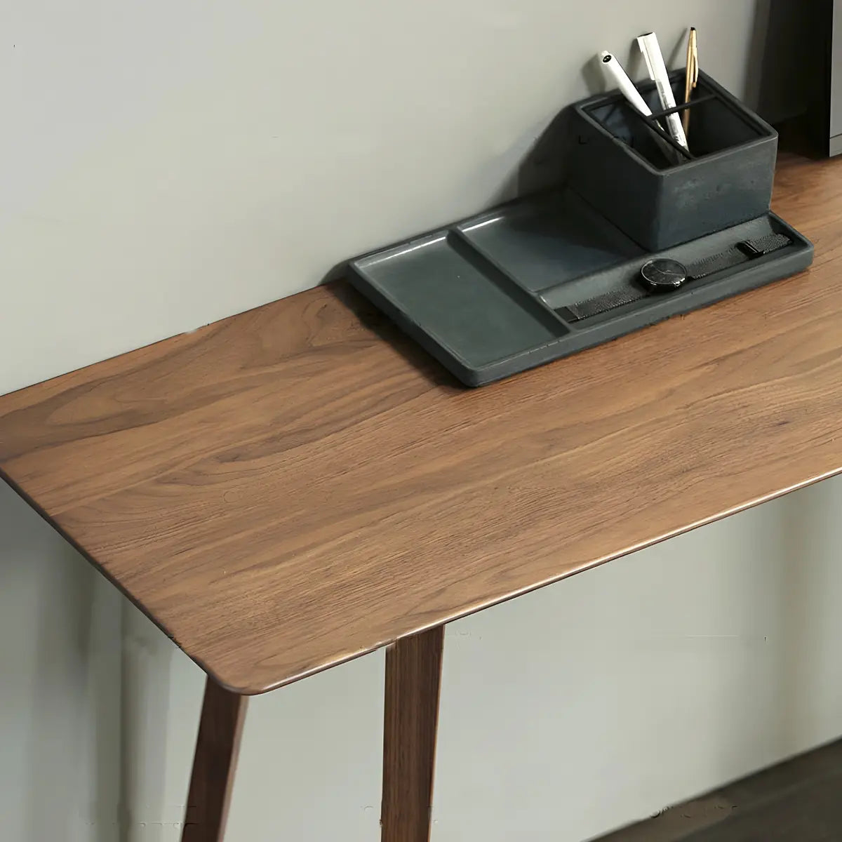 Modern Minimalist Rectangular Wooden Brown Console Table