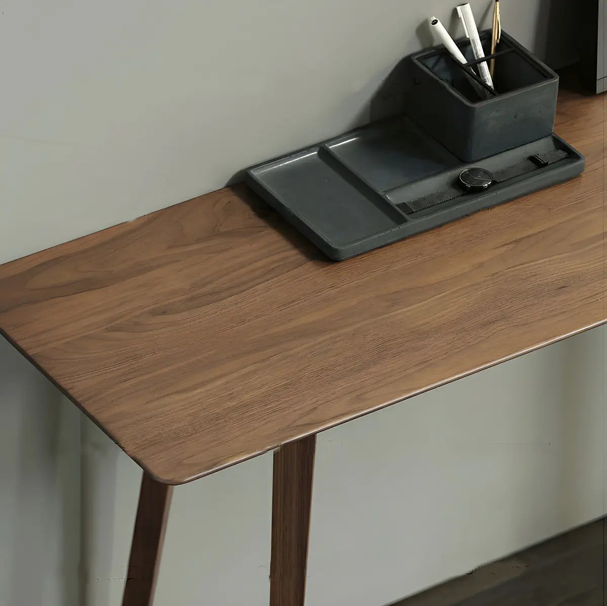 Modern Minimalist Rectangular Wooden Brown Console Table