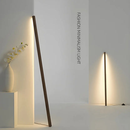 Modern Minimalist Vertical Wood Design Floor Lamp