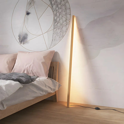 Modern Minimalist Vertical Wood Design Floor Lamp