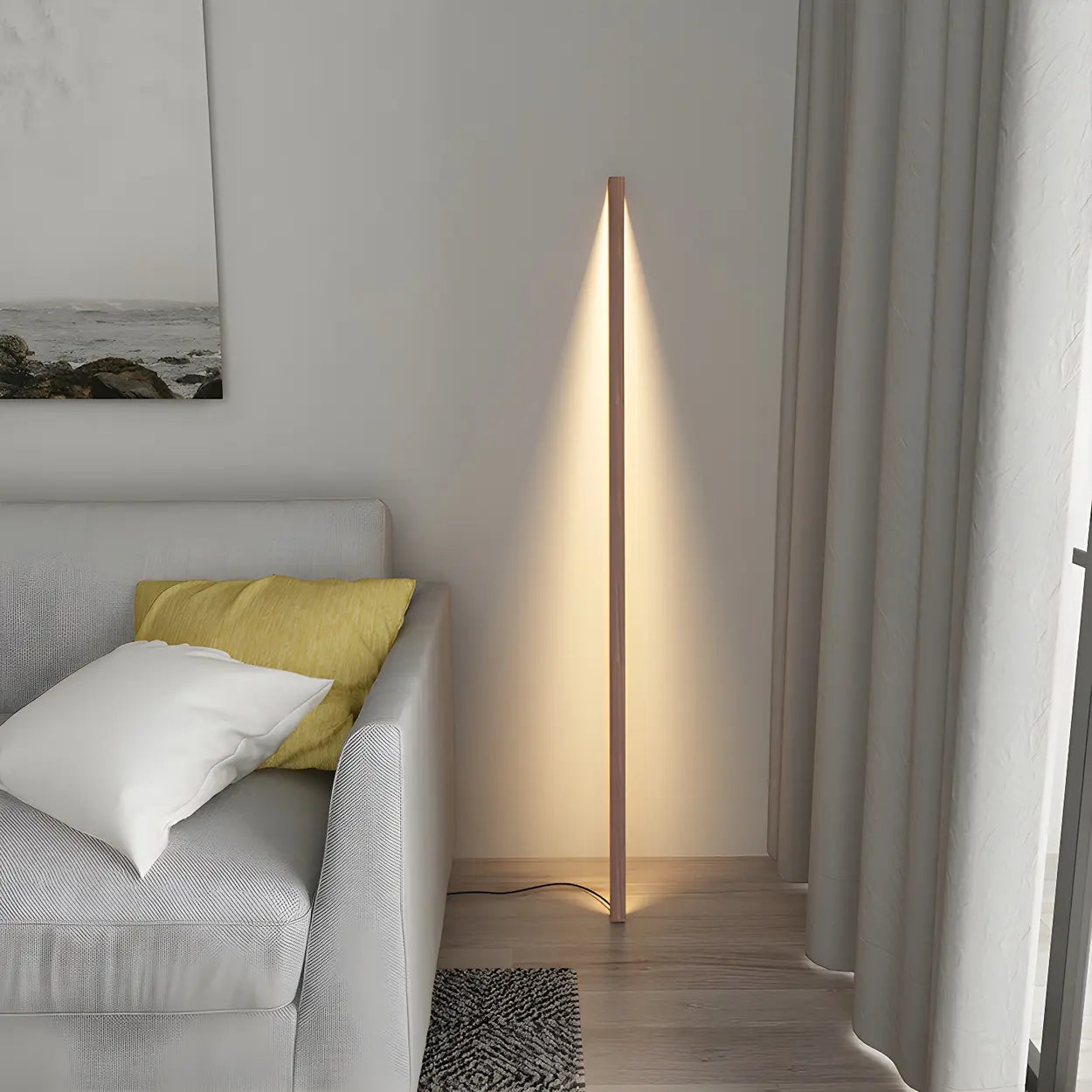 Modern Minimalist Vertical Wood Design Floor Lamp