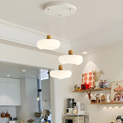 Modern Organic Cloud White Frosted Glass Pendant Light