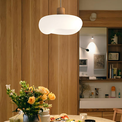 Modern Organic Cloud White Frosted Glass Pendant Light