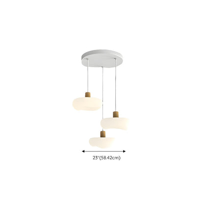 Modern Organic Cloud White Frosted Glass Pendant Light