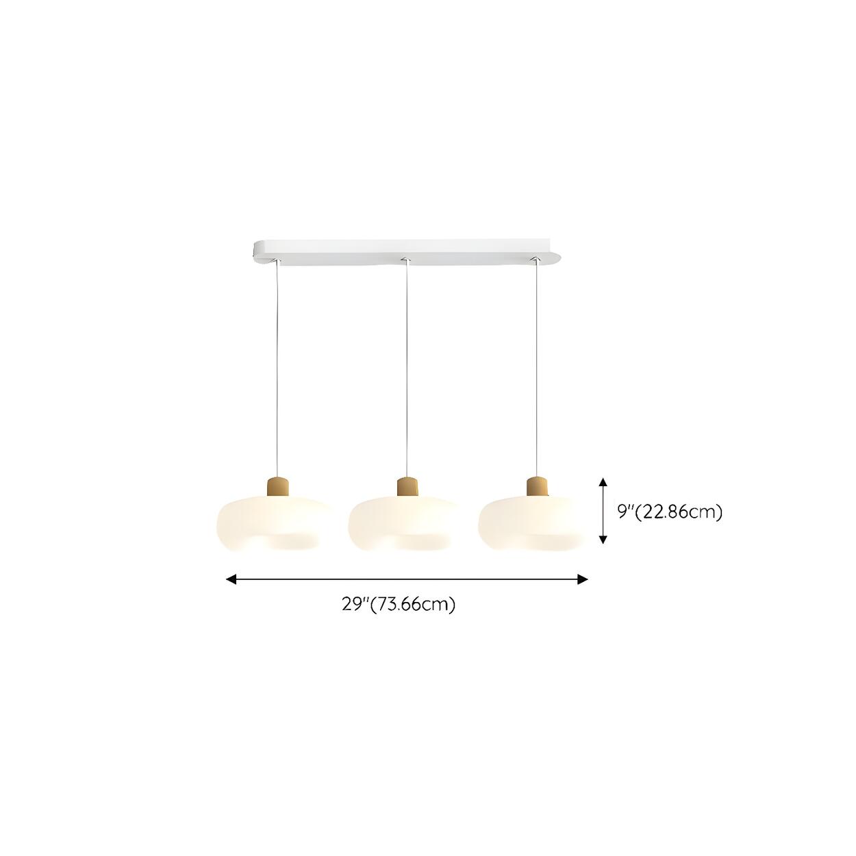 Modern Organic Cloud White Frosted Glass Pendant Light