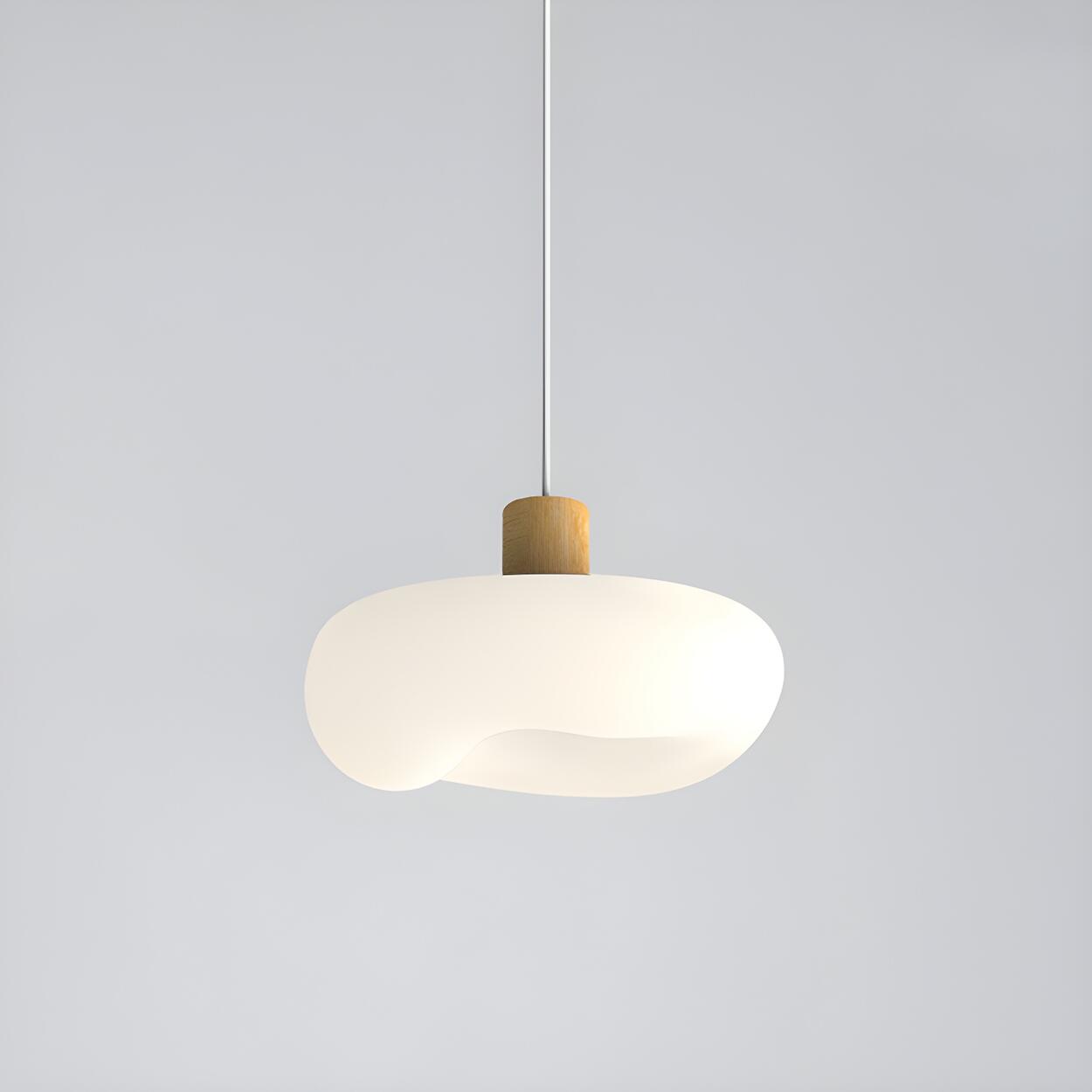 Modern Organic Cloud White Frosted Glass Pendant Light