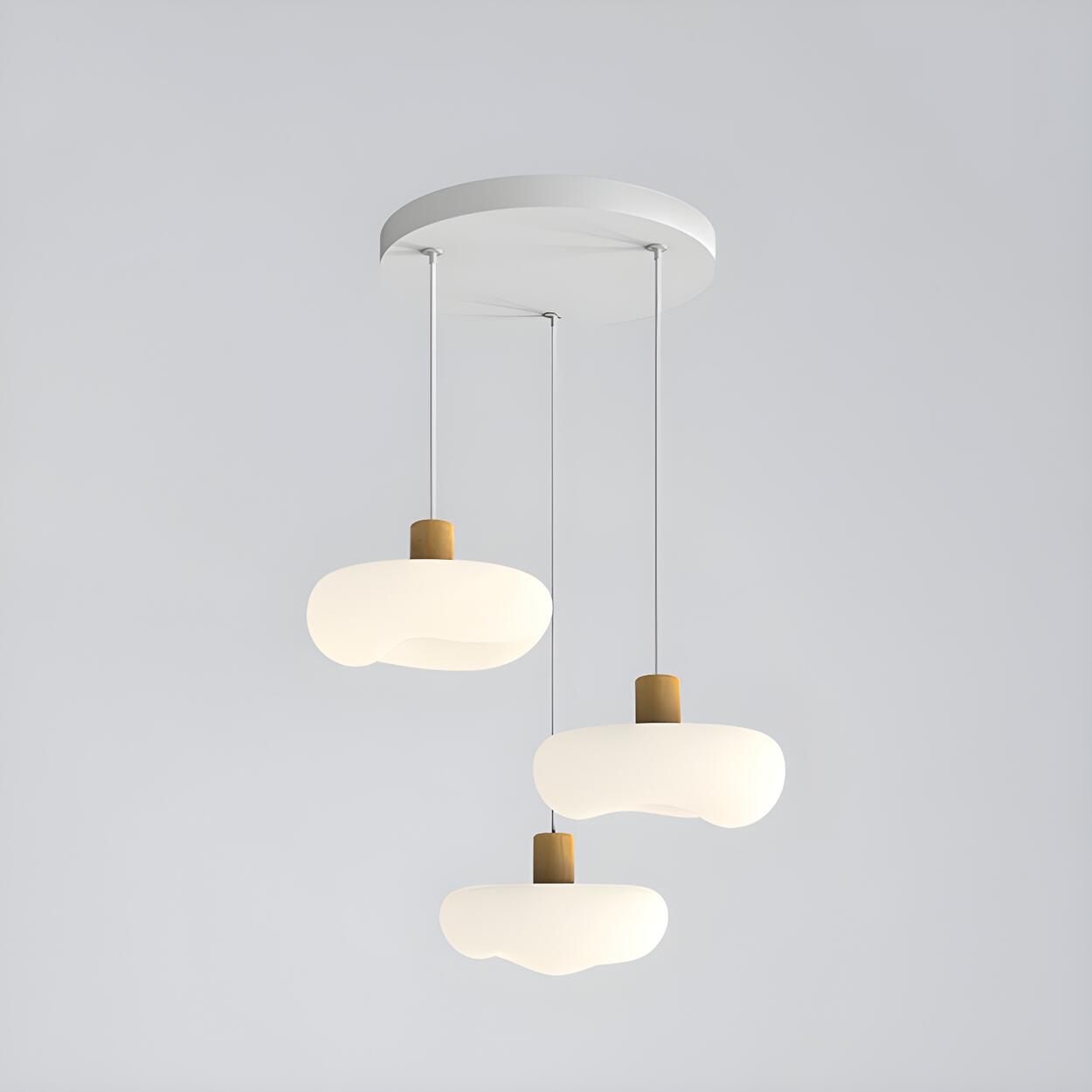 Modern Organic Cloud White Frosted Glass Pendant Light