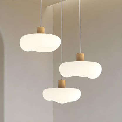 Modern Organic Cloud White Frosted Glass Pendant Light