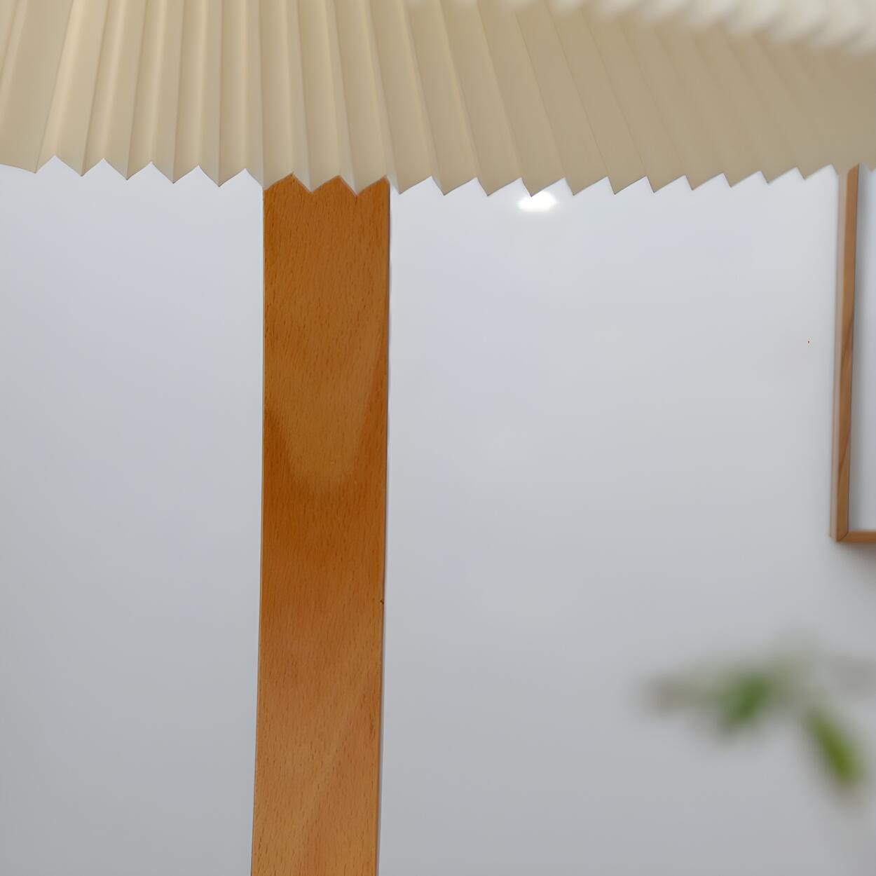 Modern Pleated Shade and Curved Black Floor Lamp