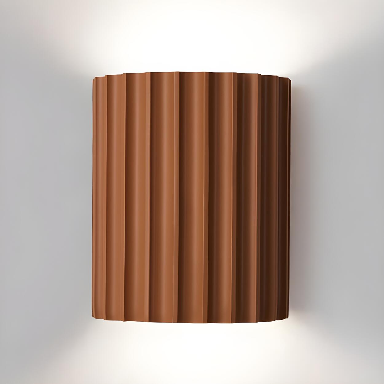 Modern Ribbed Half Cylinder Up Down Wall Light Sconce