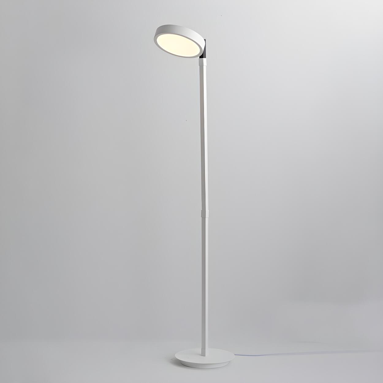 Modern Rotating White Round Metal LED Floor Lamp