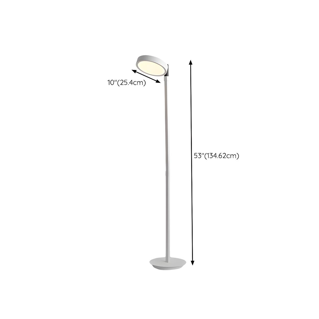 Modern Rotating White Round Metal LED Floor Lamp