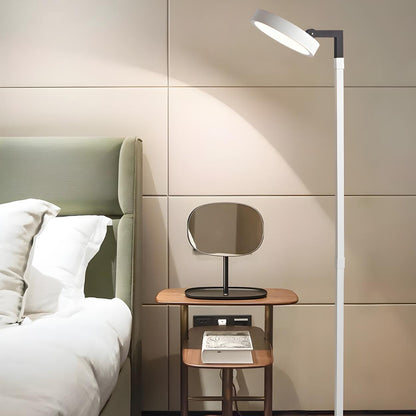 Modern Rotating White Round Metal LED Floor Lamp