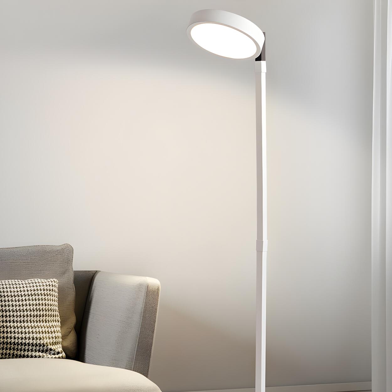 Modern Rotating White Round Metal LED Floor Lamp