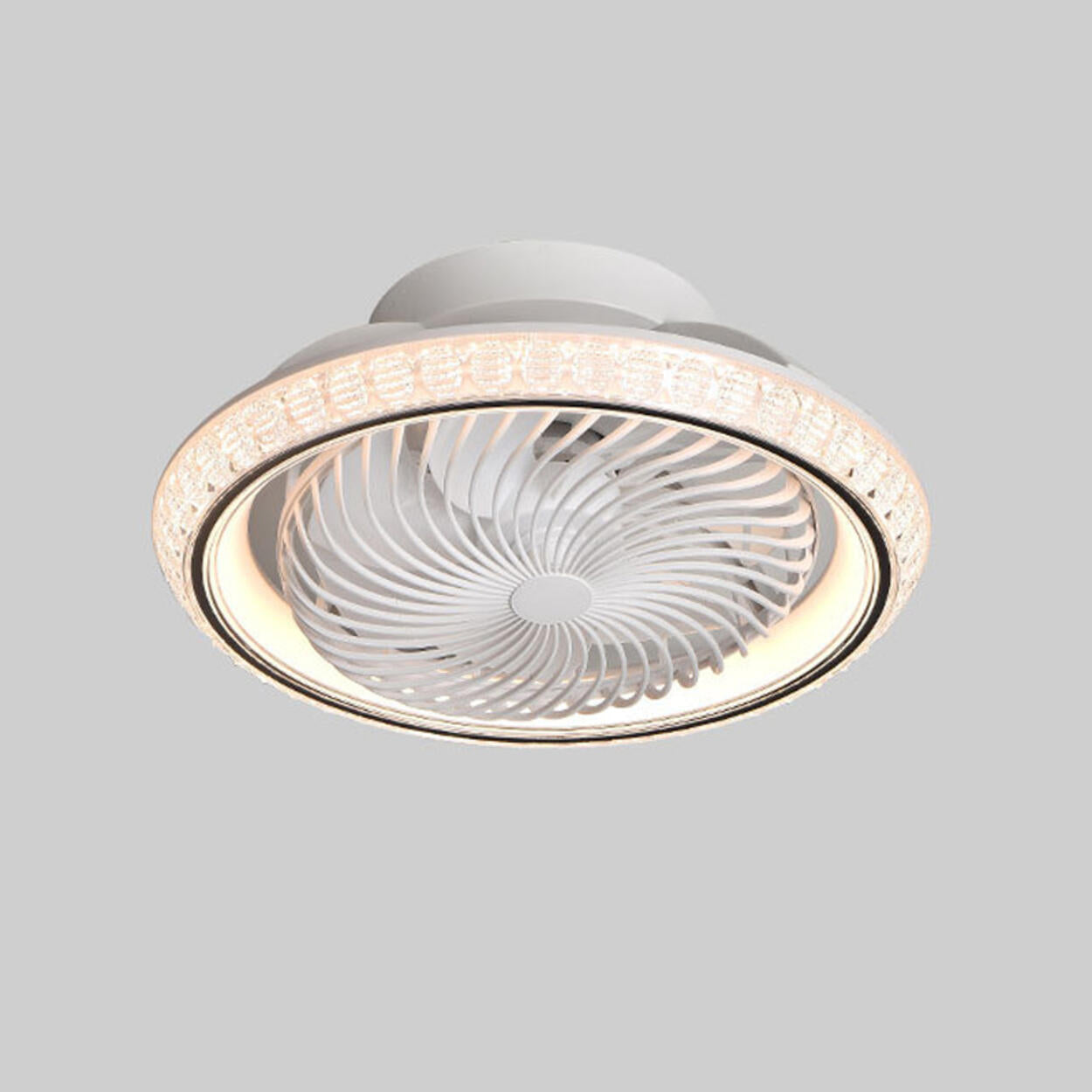 Modern Round 7 Clear Blades Ceiling Fan with LED Light