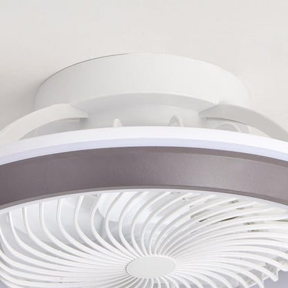 Modern Round 7 Clear Blades Ceiling Fan with LED Light