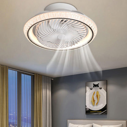 Modern Round 7 Clear Blades Ceiling Fan with LED Light