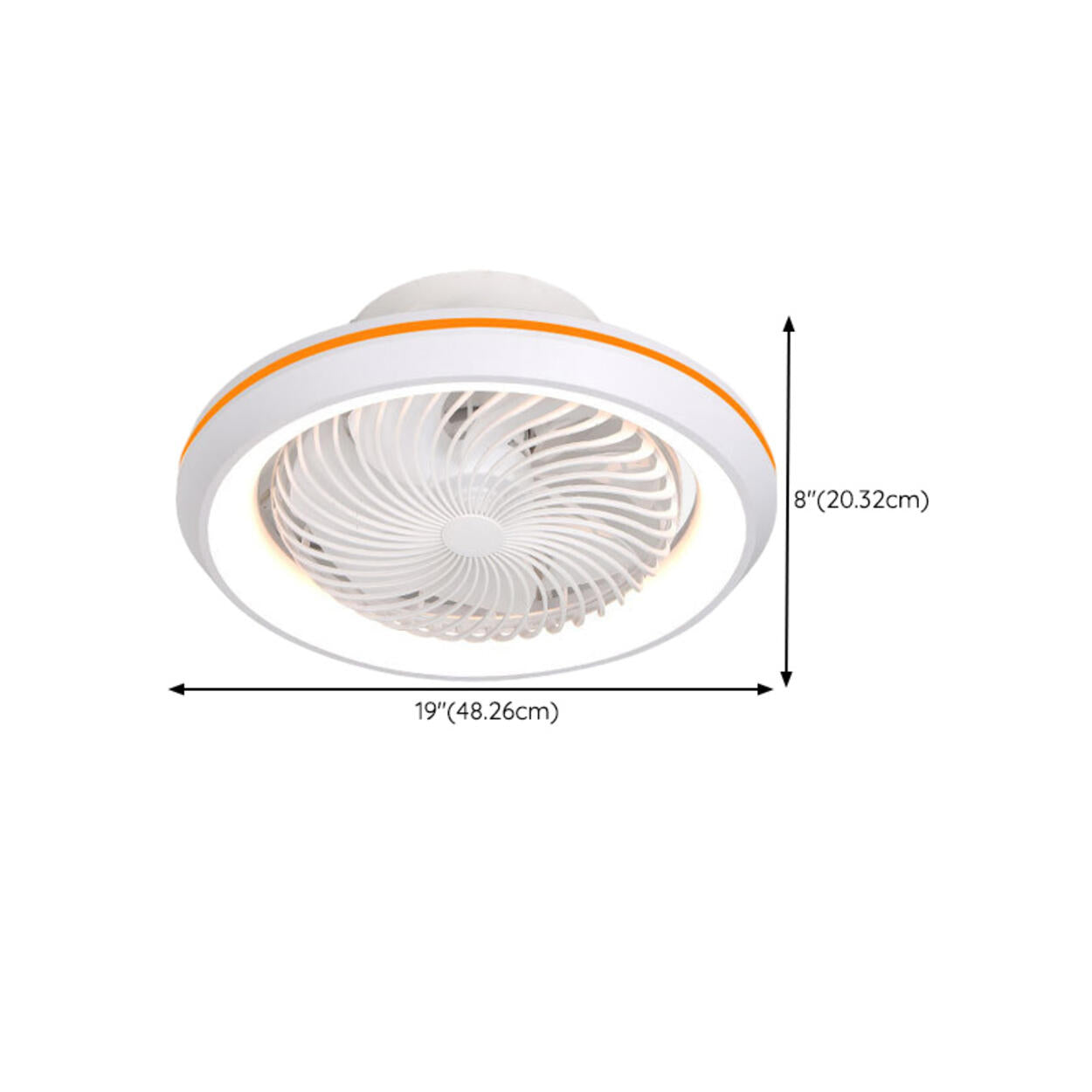 Modern Round 7 Clear Blades Ceiling Fan with LED Light