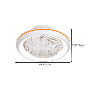 Modern Round 7 Clear Blades Ceiling Fan with LED Light