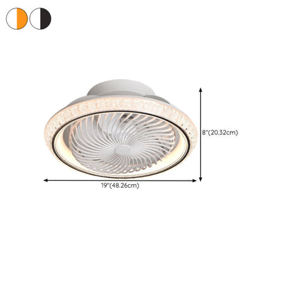 Modern Round 7 Clear Blades Ceiling Fan with LED Light