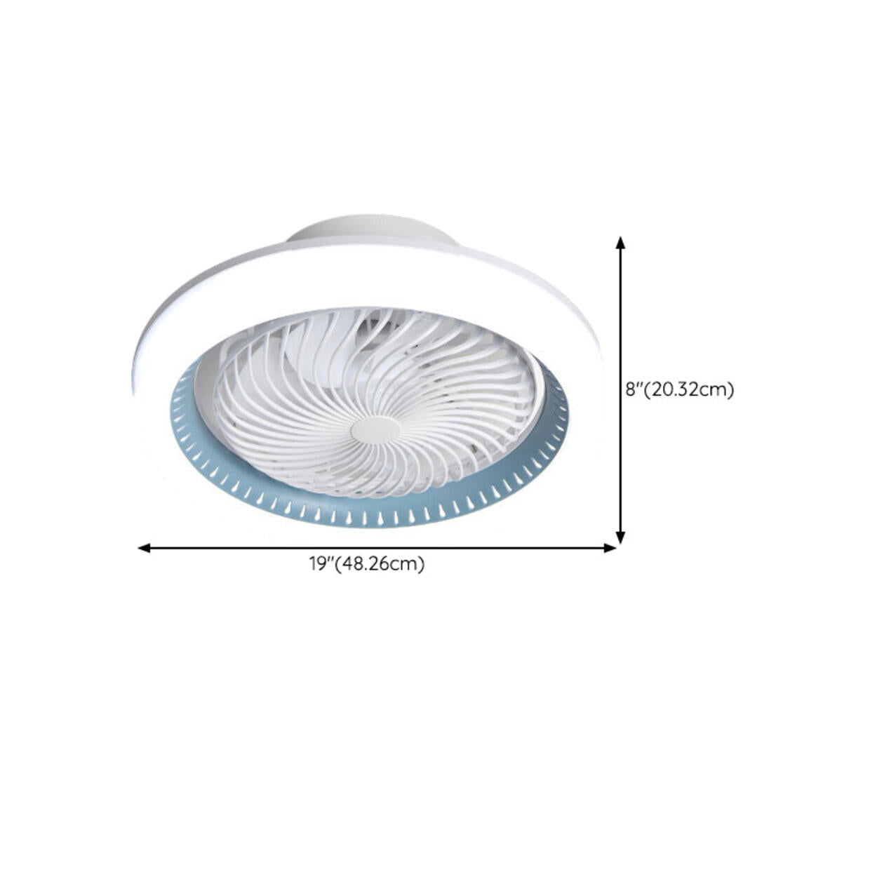 Modern Round 7 Clear Blades Ceiling Fan with LED Light