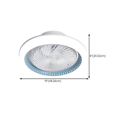 Modern Round 7 Clear Blades Ceiling Fan with LED Light