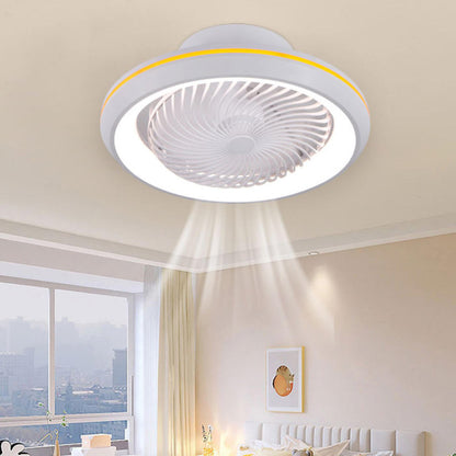 Modern Round 7 Clear Blades Ceiling Fan with LED Light