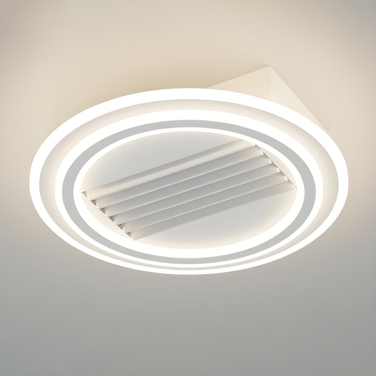 Modern Simple White Bladeless Flush Ceiling Fan Light