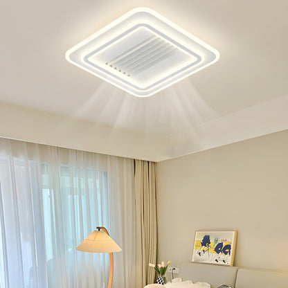 Modern Simple White Bladeless Flush Ceiling Fan Light