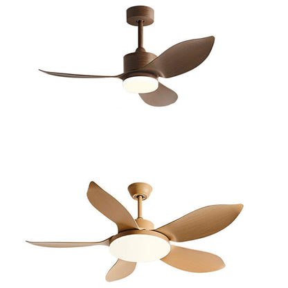 Modern Simple Wood Standard Ceiling Fan with LED Light