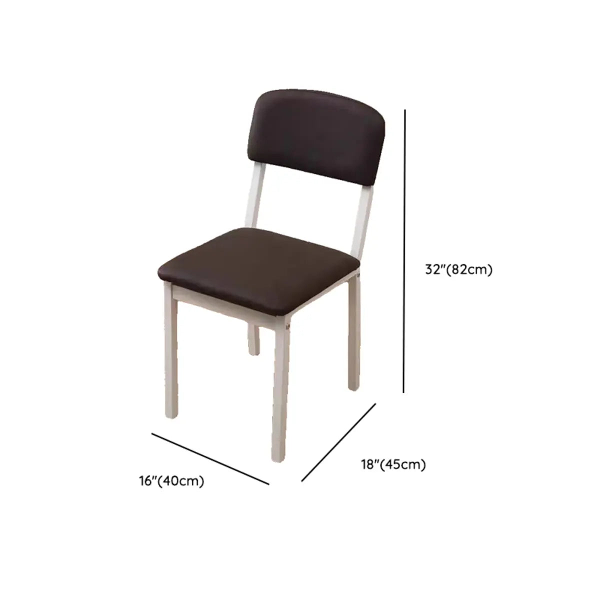 Modern Square Metal Office Stool Chair Black White Compact