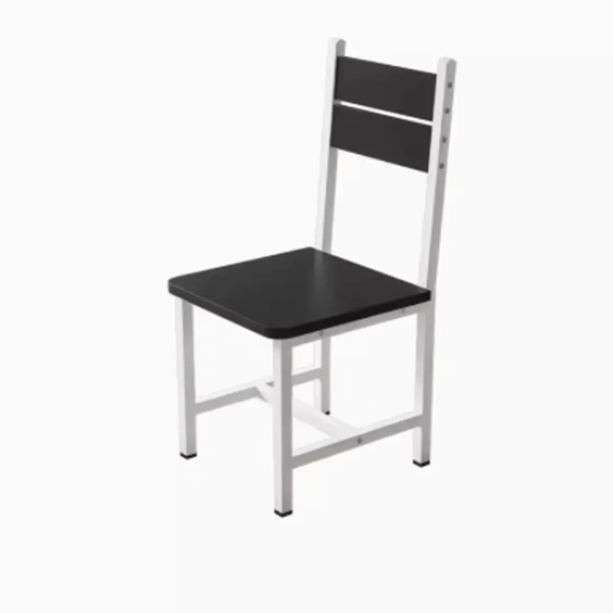 Modern Square Metal Office Stool Chair Black White Compact