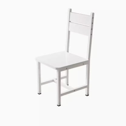 Modern Square Metal Office Stool Chair Black White Compact