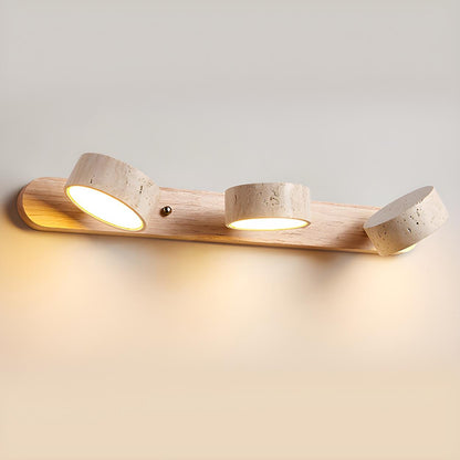 Modern Stone Circular Multi-Light LED Vanity Light